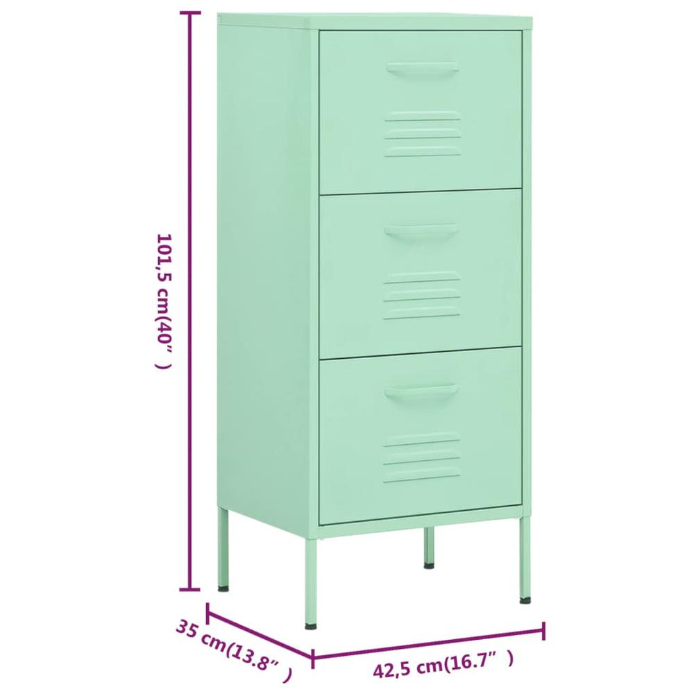 vidaXL Storage Cabinet Mint 16.7"x13.8"x40" Steel, 336185. Picture 10