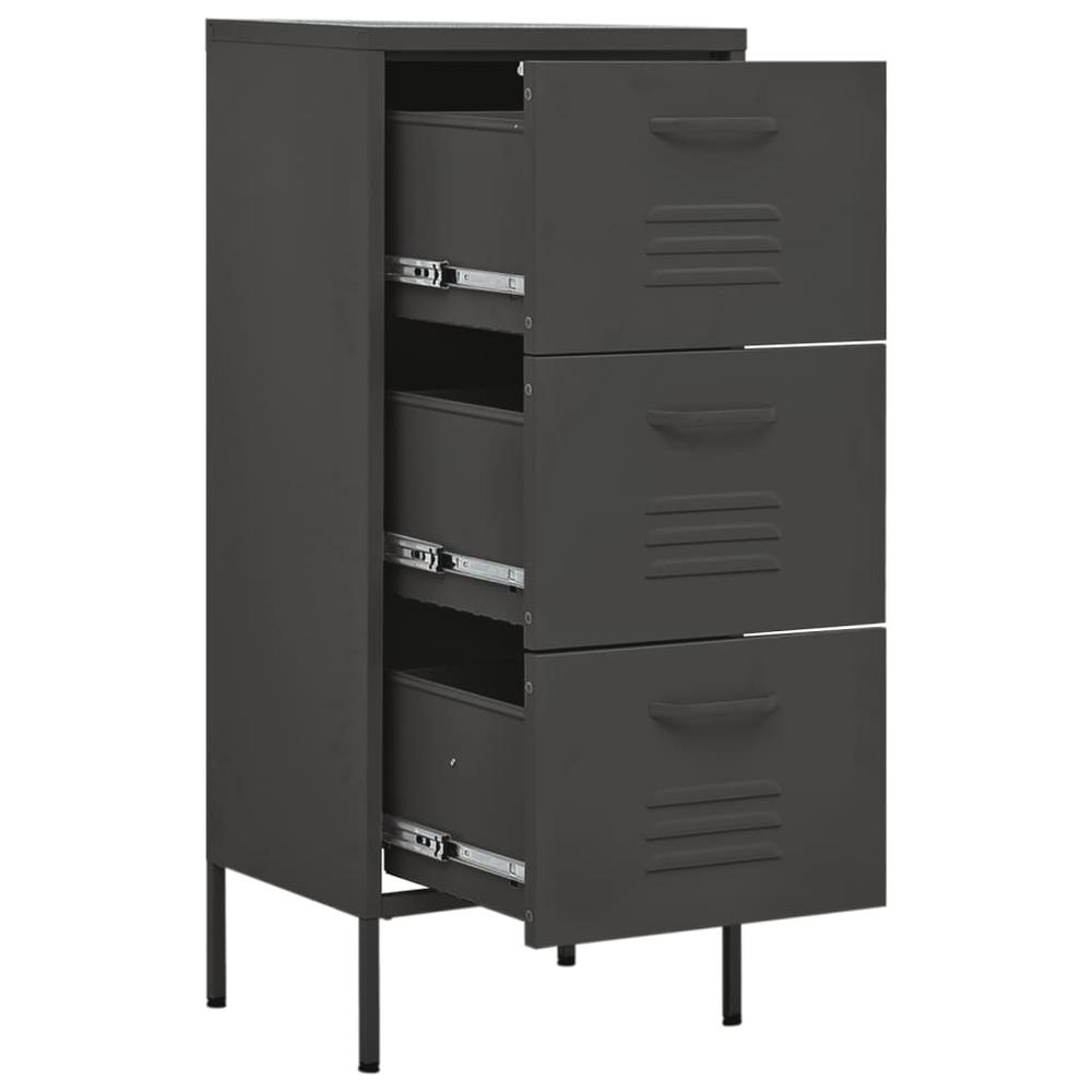 vidaXL Storage Cabinet Anthracite 16.7"x13.8"x40" Steel, 336186. Picture 6
