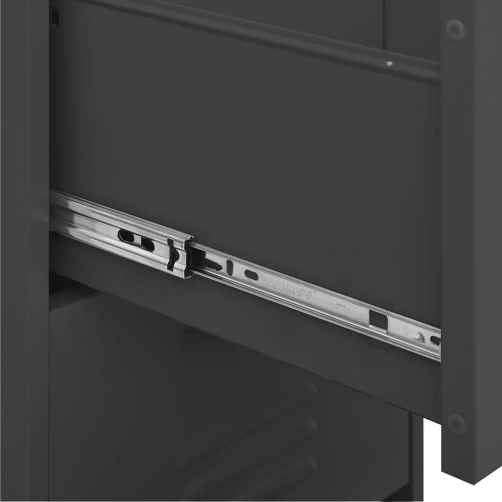vidaXL Storage Cabinet Anthracite 16.7"x13.8"x40" Steel, 336186. Picture 9
