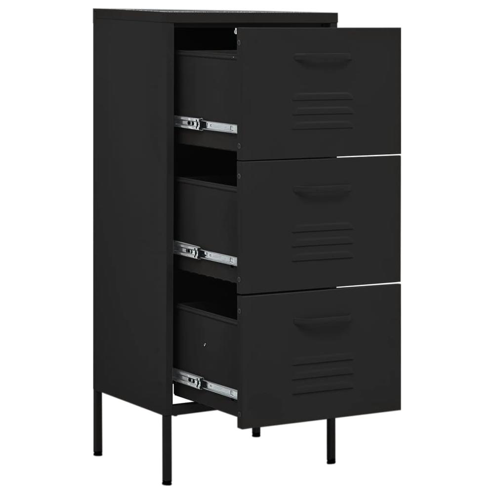 vidaXL Storage Cabinet Black 16.7"x13.8"x40" Steel, 336187. Picture 6