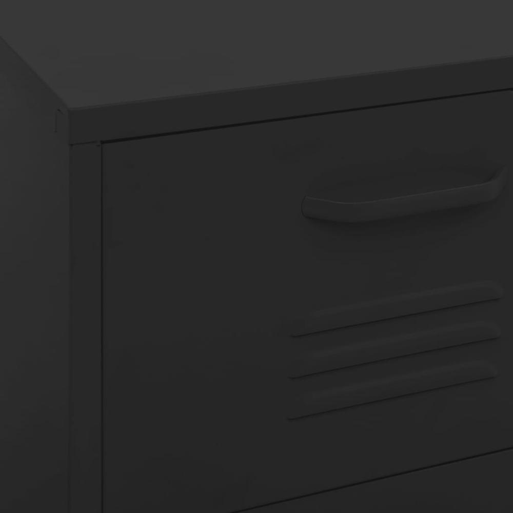 vidaXL Storage Cabinet Black 16.7"x13.8"x40" Steel, 336187. Picture 8