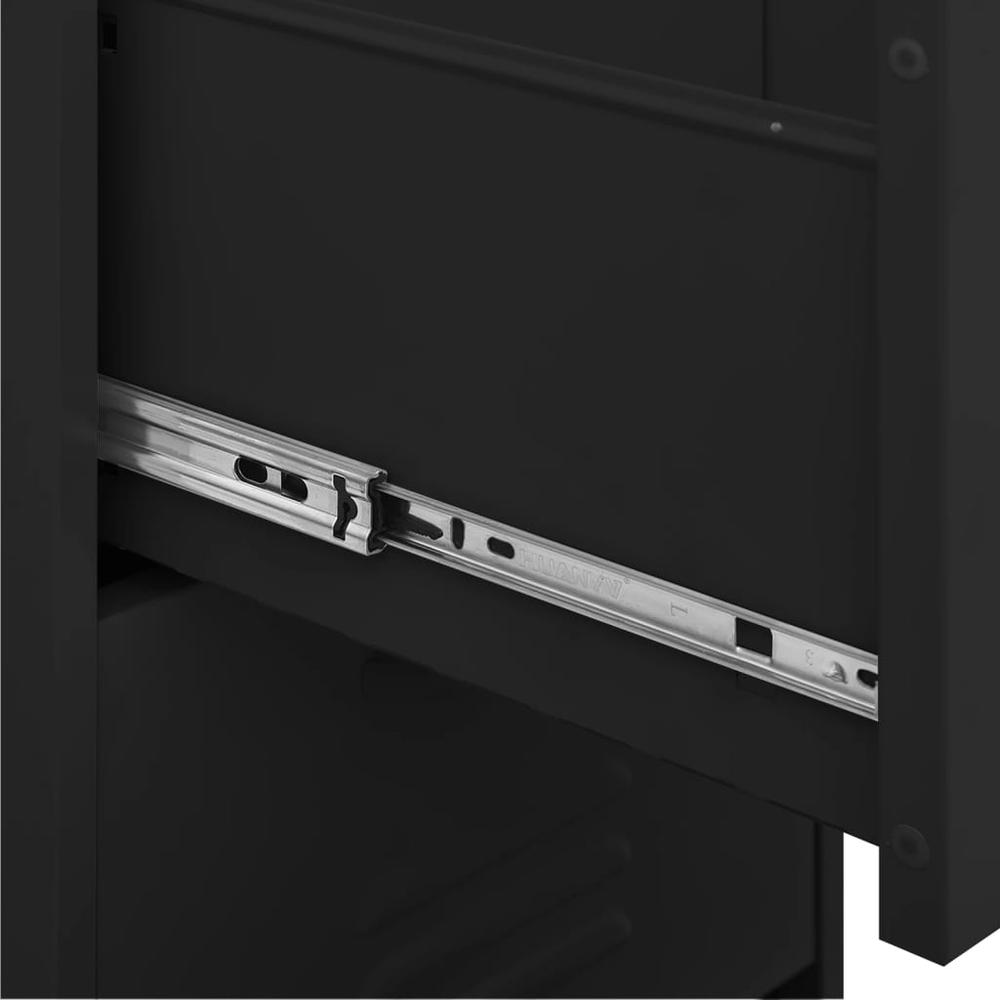 vidaXL Storage Cabinet Black 16.7"x13.8"x40" Steel, 336187. Picture 9