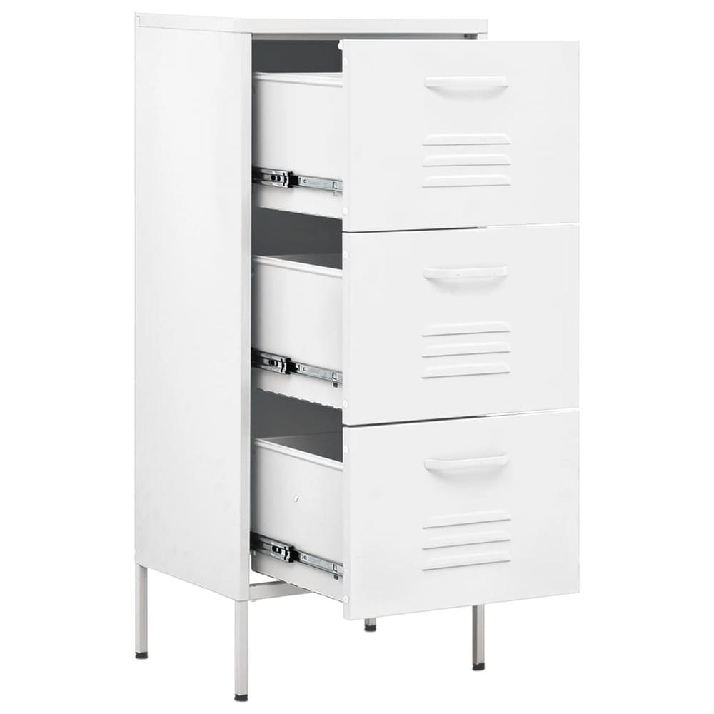 vidaXL Storage Cabinet White 16.7"x13.8"x40" Steel, 336188. Picture 6