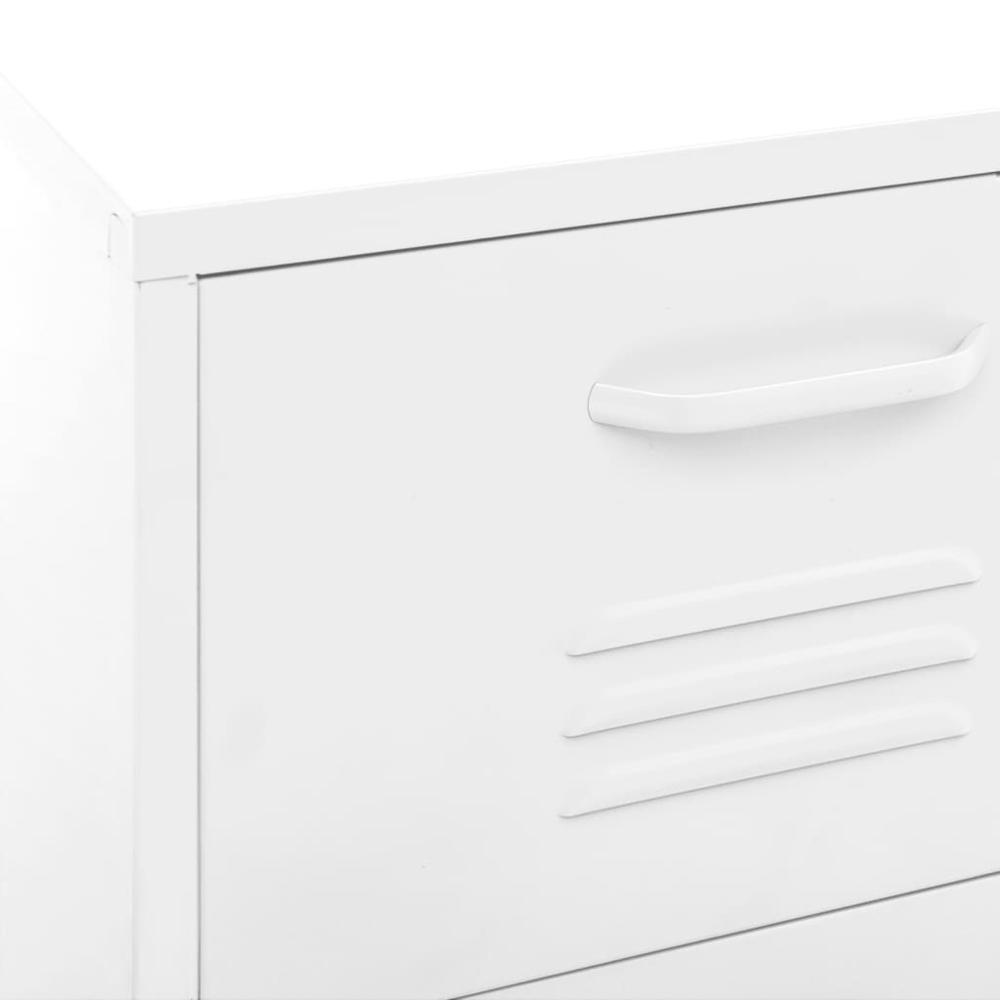 vidaXL Storage Cabinet White 16.7"x13.8"x40" Steel, 336188. Picture 8