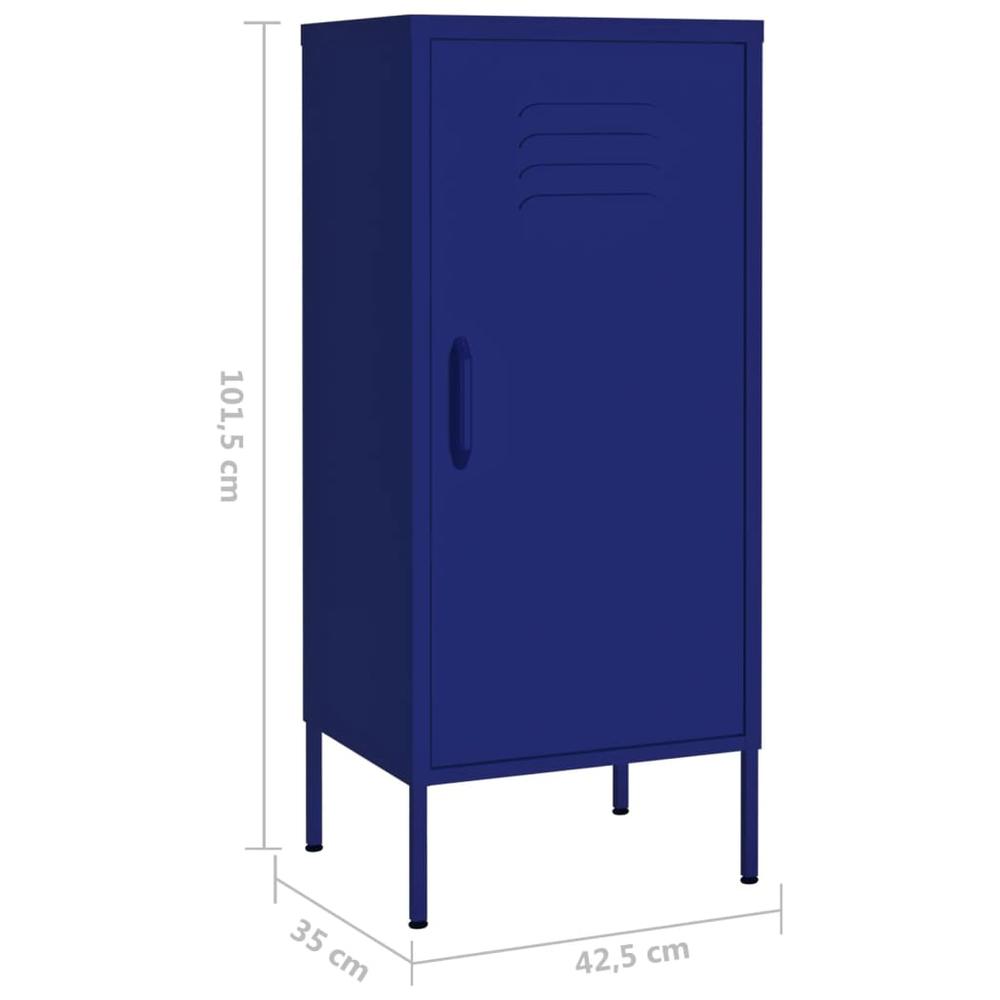 vidaXL Storage Cabinet Navy Blue 16.7"x13.8"x40" Steel, 336190. Picture 8