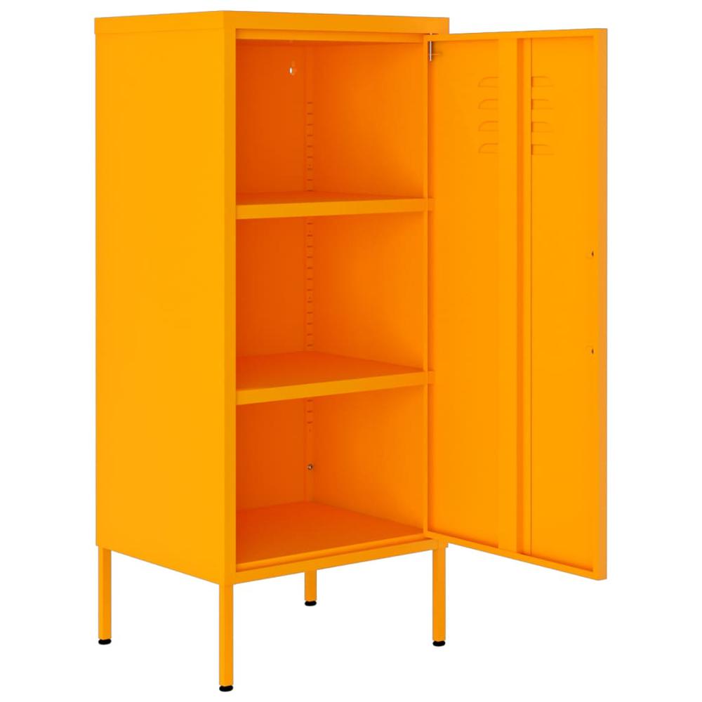vidaXL Storage Cabinet Mustard Yellow 16.7"x13.8"x40" Steel, 336191. Picture 6