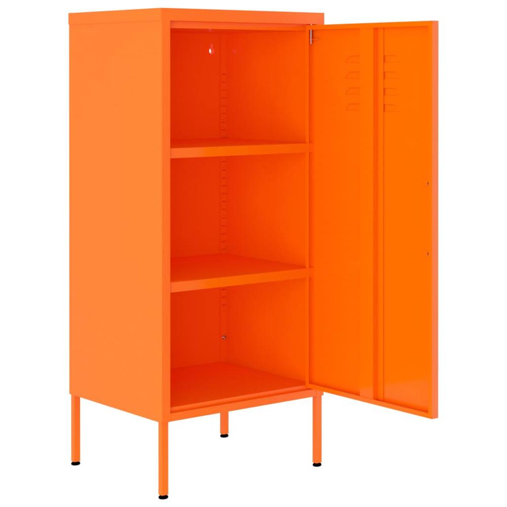 vidaXL Storage Cabinet Orange 16.7"x13.8"x40" Steel, 336192. Picture 6