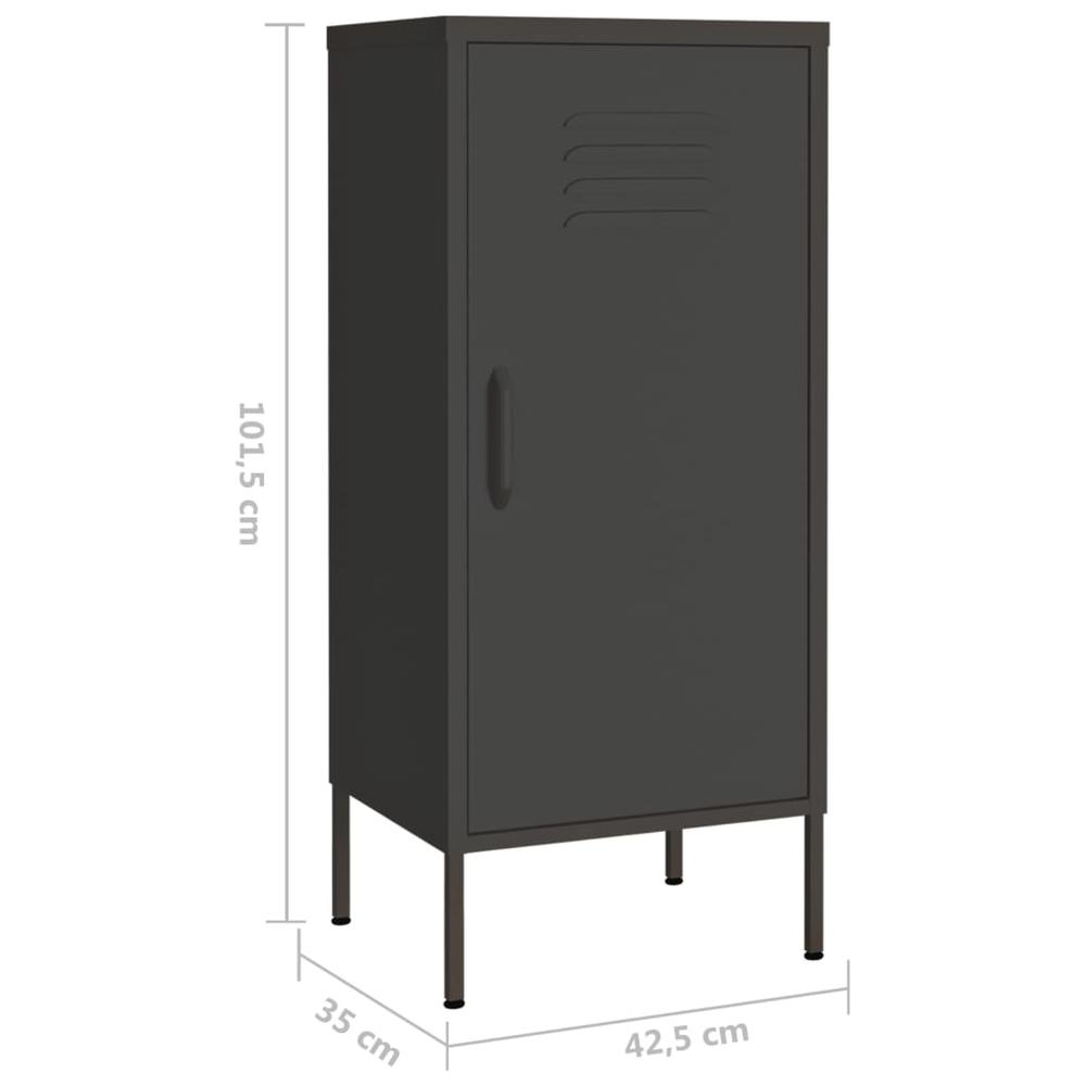 vidaXL Storage Cabinet Anthracite 16.7"x13.8"x40" Steel, 336195. Picture 8