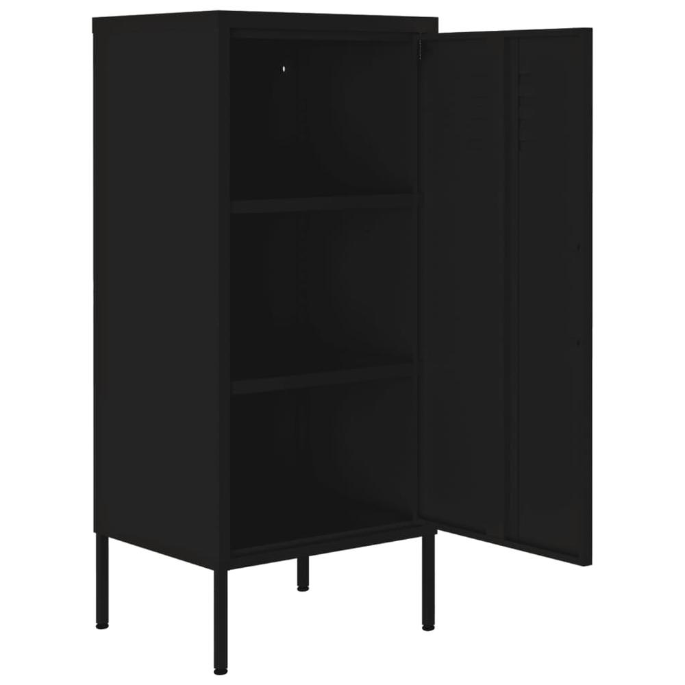 vidaXL Storage Cabinet Black 16.7"x13.8"x40" Steel, 336196. Picture 6