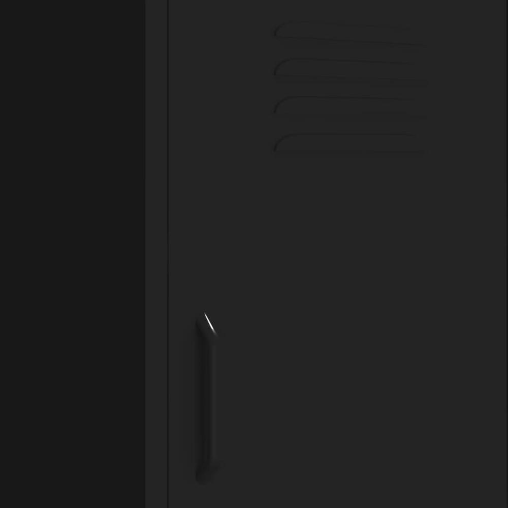 vidaXL Storage Cabinet Black 16.7"x13.8"x40" Steel, 336196. Picture 7