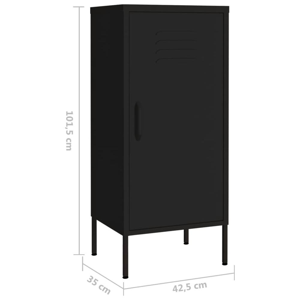 vidaXL Storage Cabinet Black 16.7"x13.8"x40" Steel, 336196. Picture 8