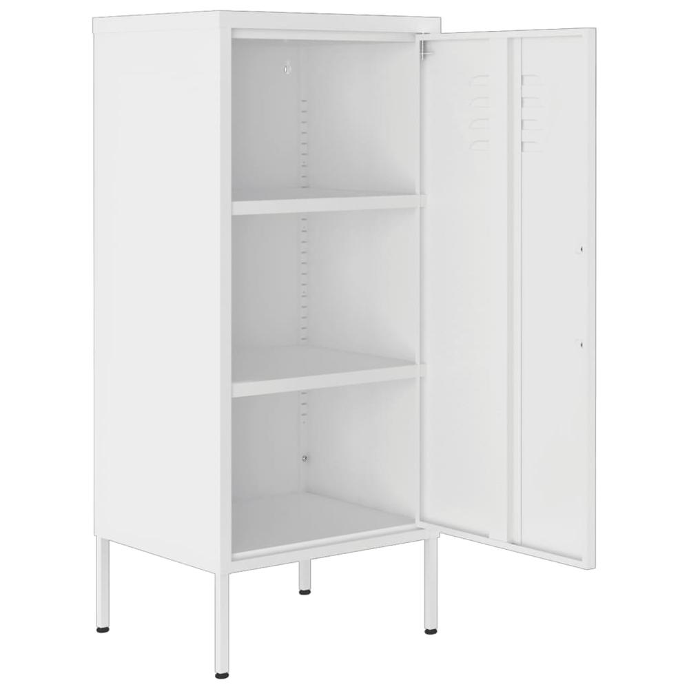 vidaXL Storage Cabinet White 16.7"x13.8"x40" Steel, 336197. Picture 6