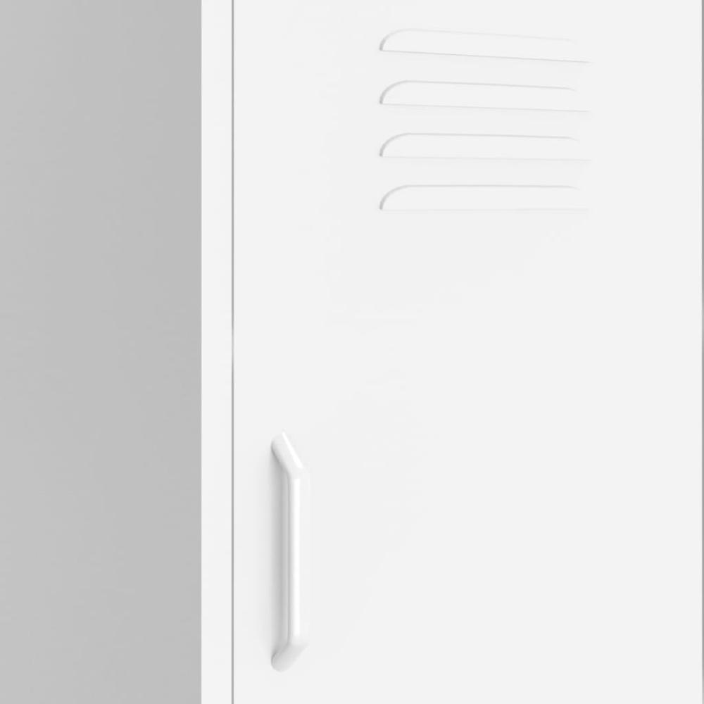 vidaXL Storage Cabinet White 16.7"x13.8"x40" Steel, 336197. Picture 7
