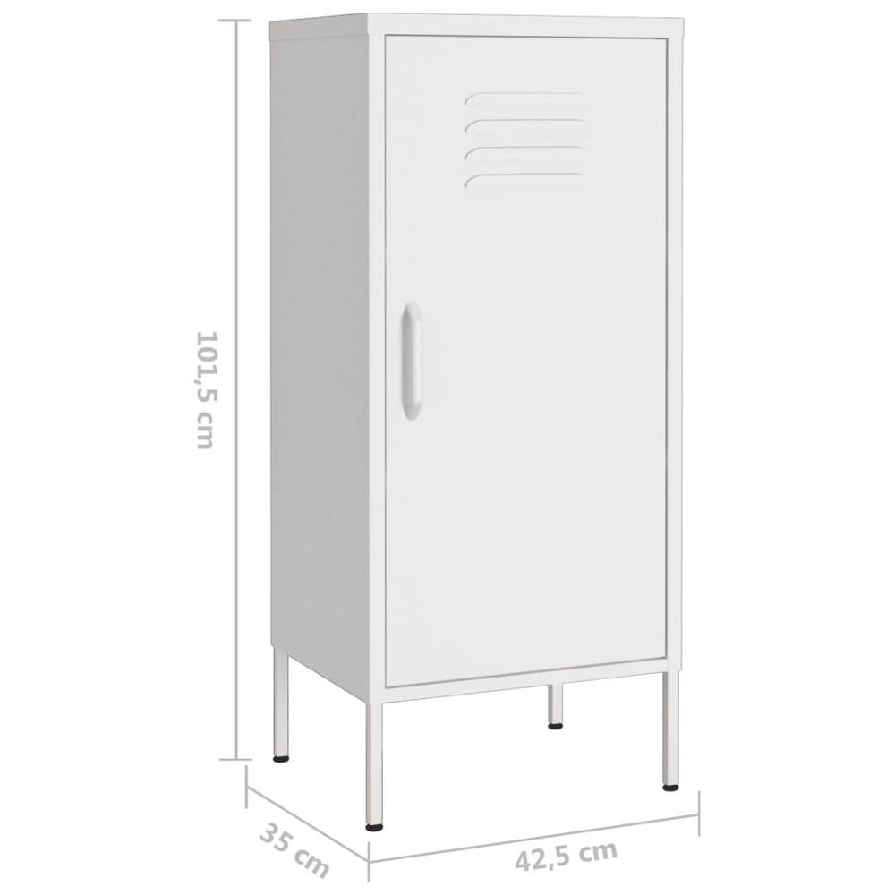 vidaXL Storage Cabinet White 16.7"x13.8"x40" Steel, 336197. Picture 8