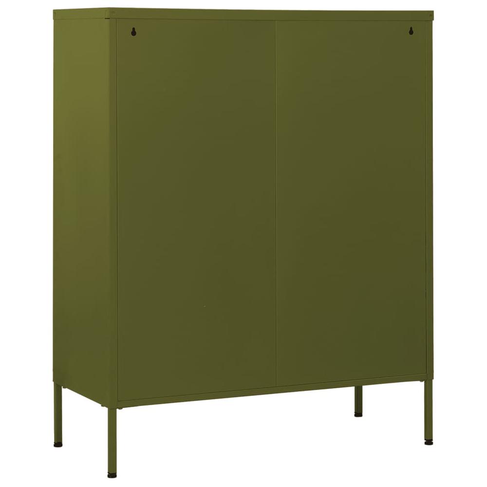 vidaXL Chest of Drawers Olive Green 31.5"x13.8"x40" Steel. Picture 5