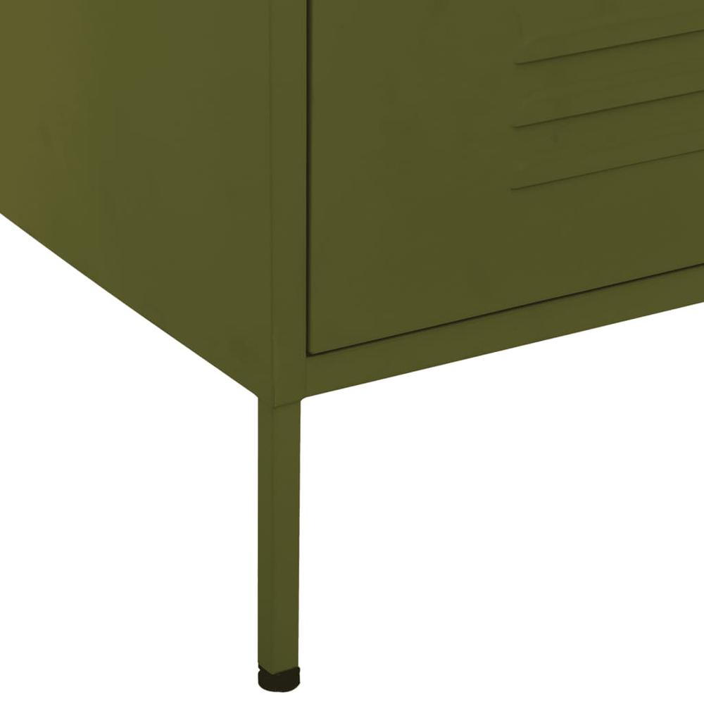 vidaXL Chest of Drawers Olive Green 31.5"x13.8"x40" Steel. Picture 7