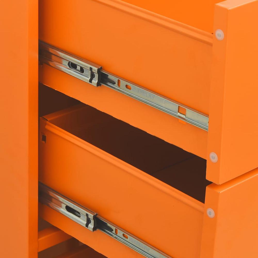vidaXL Chest of Drawers Orange 31.5"x13.8"x40" Steel. Picture 8