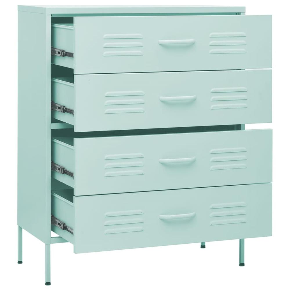 vidaXL Chest of Drawers Mint 31.5"x13.8"x40" Steel. Picture 6