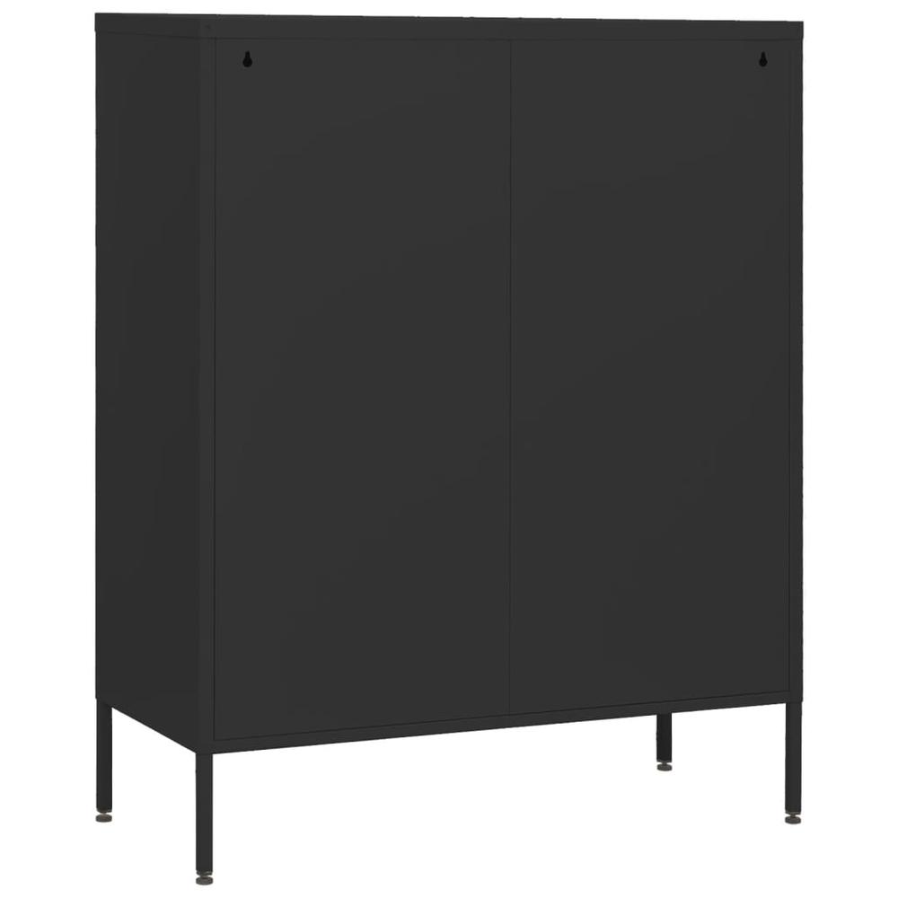 vidaXL Chest of Drawers Black 31.5"x13.8"x40" Steel. Picture 5