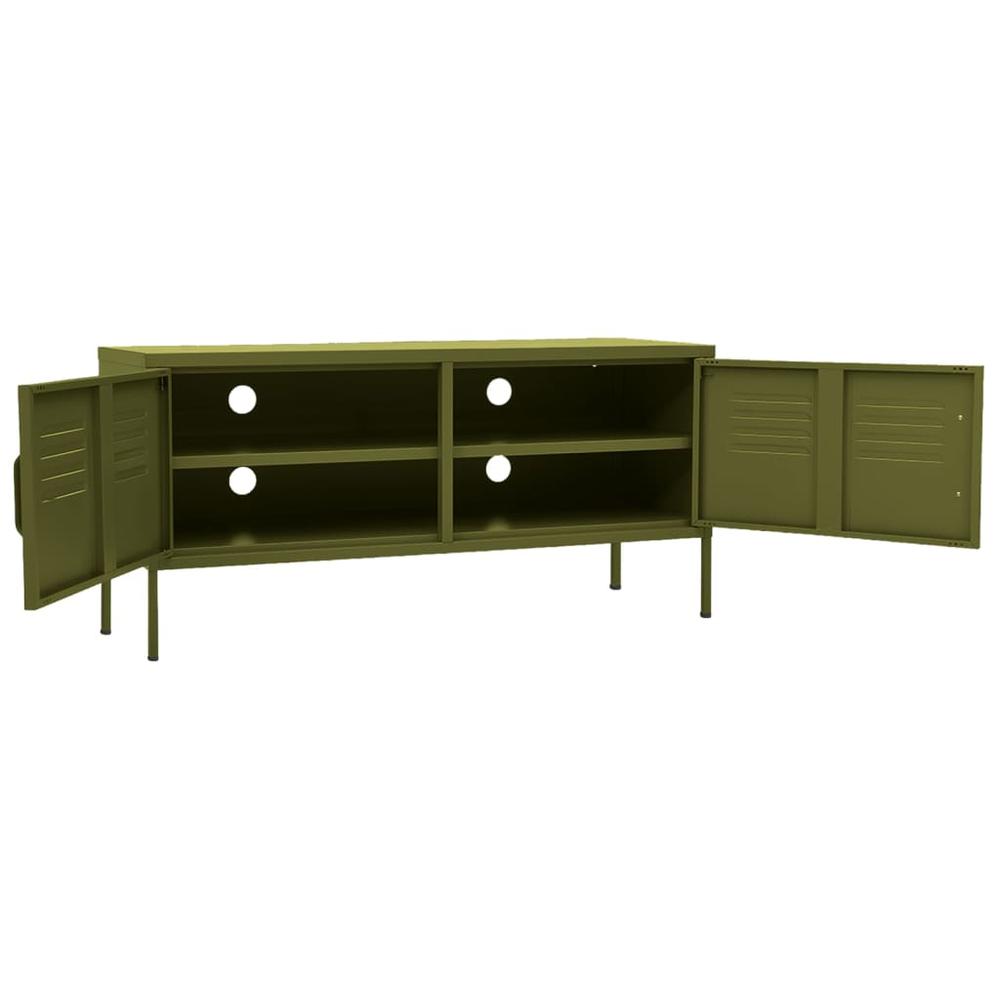 TV Stand Olive Green 41.3"x13.8"x19.7" Steel. Picture 5