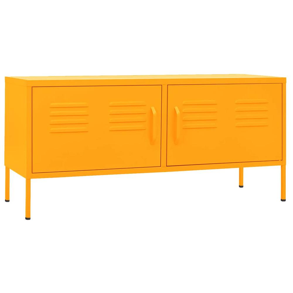 TV Stand Mustard Yellow 41.3"x13.8"x19.7" Steel. Picture 1