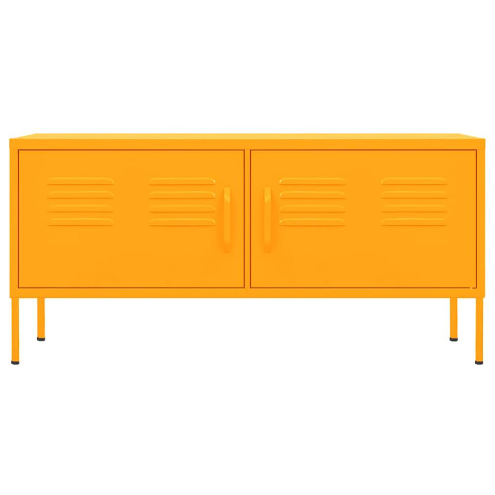 TV Stand Mustard Yellow 41.3"x13.8"x19.7" Steel. Picture 2