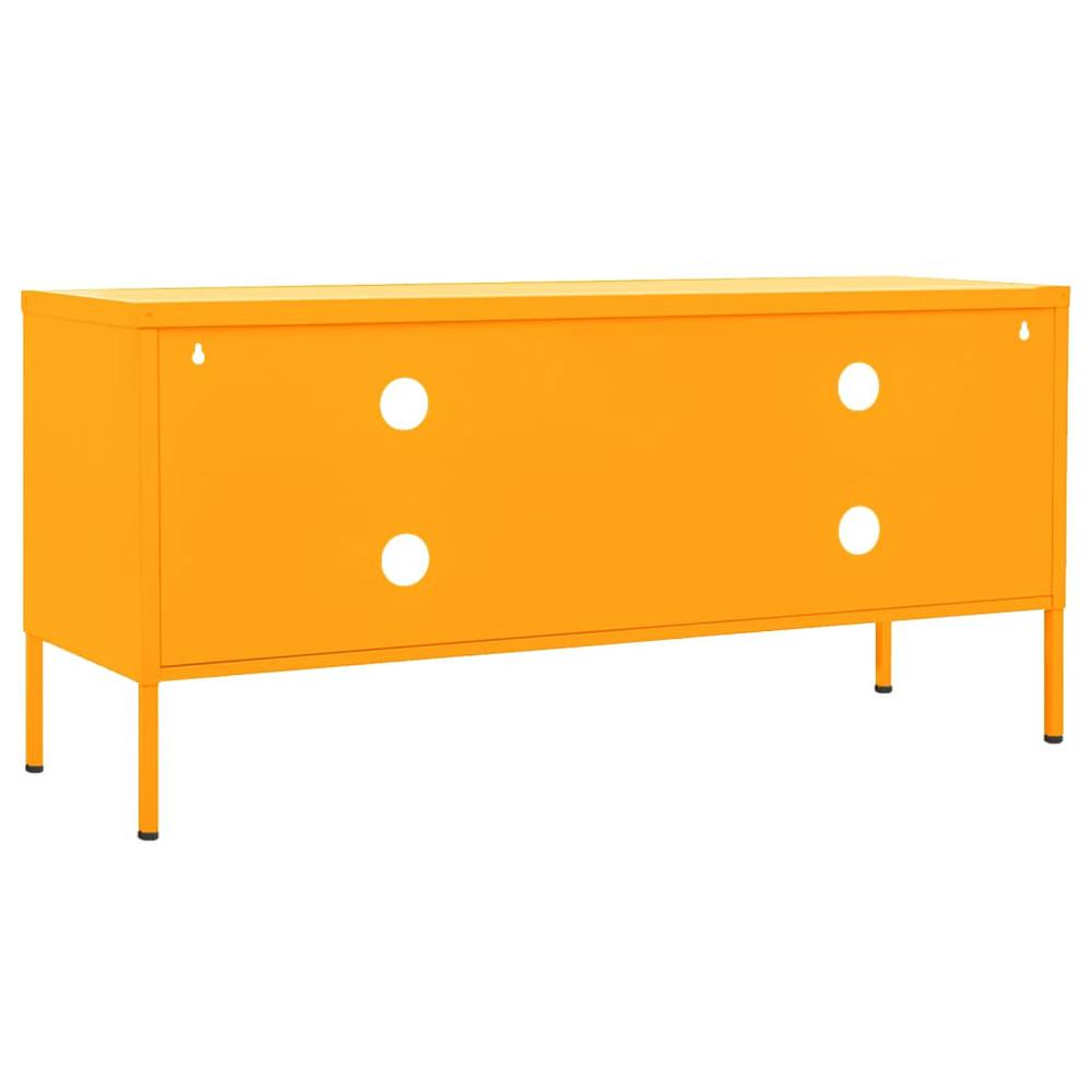 TV Stand Mustard Yellow 41.3"x13.8"x19.7" Steel. Picture 4