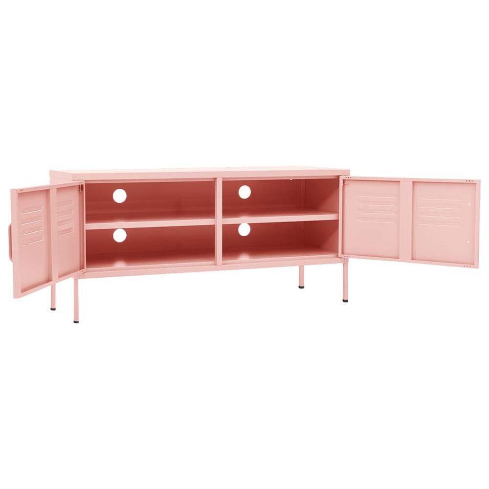 vidaXL TV Cabinet Pink 41.3"x13.8"x19.7" Steel. Picture 6
