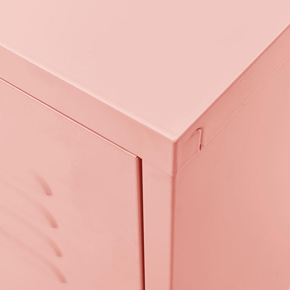 vidaXL TV Cabinet Pink 41.3"x13.8"x19.7" Steel. Picture 8