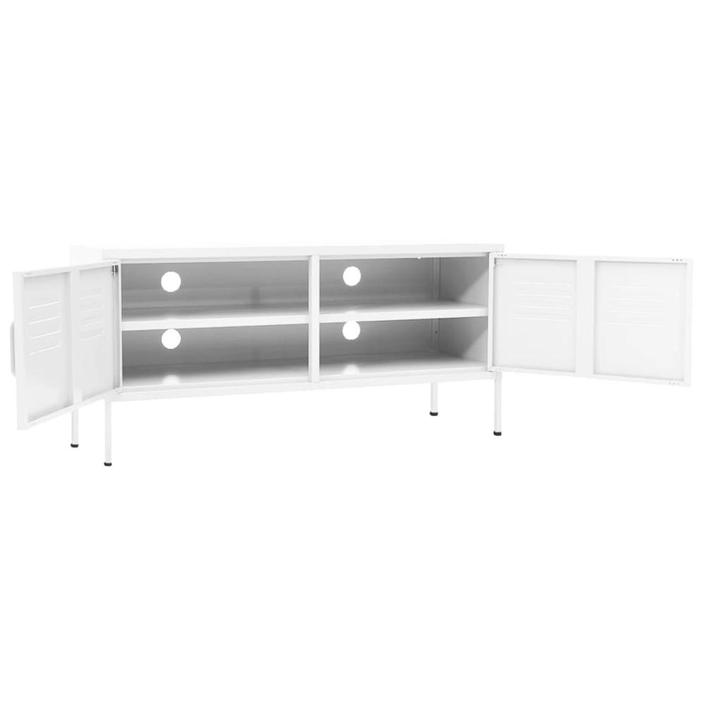 vidaXL TV Cabinet White 41.3"x13.8"x19.7" Steel, 336233. Picture 6