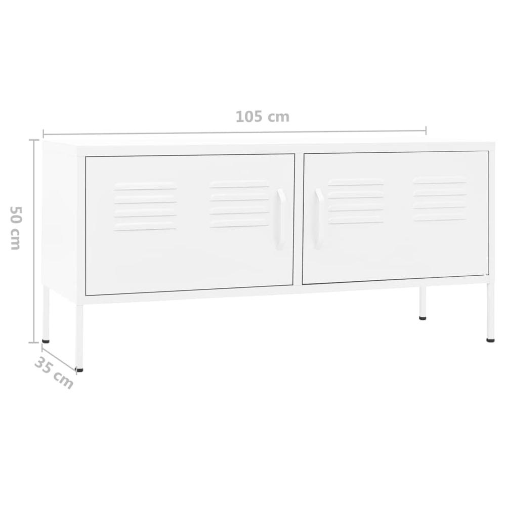 vidaXL TV Cabinet White 41.3"x13.8"x19.7" Steel, 336233. Picture 9