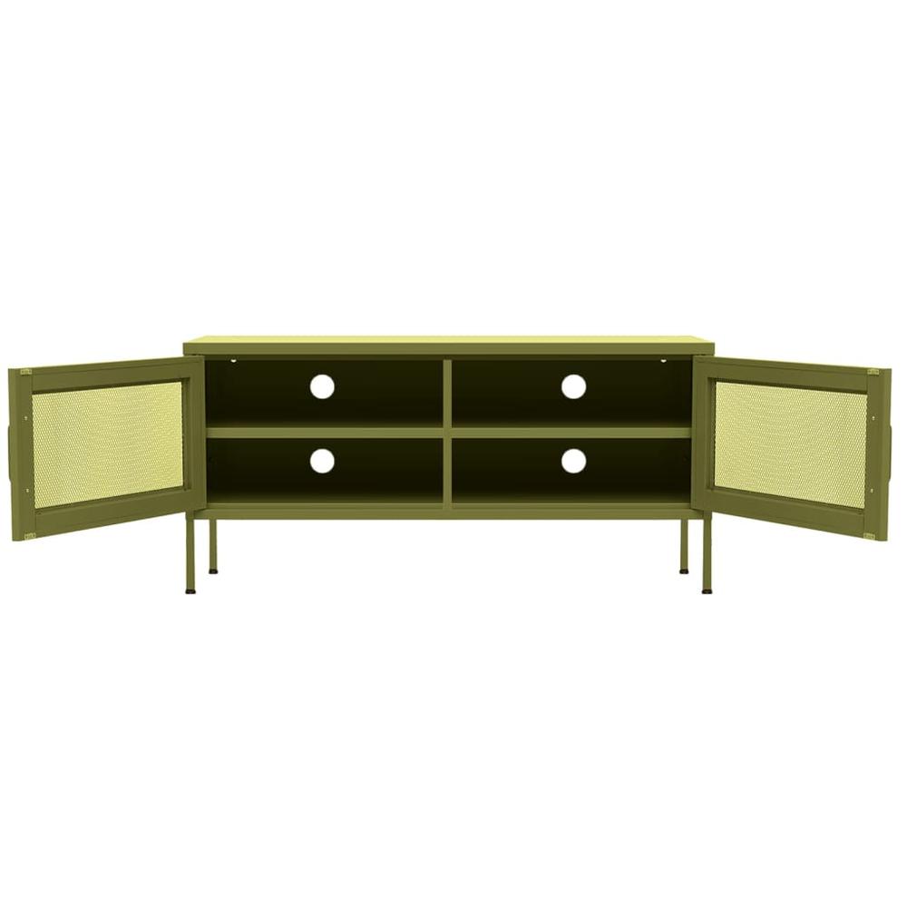 TV Stand Olive Green 41.3"x13.8"x19.7" Steel. Picture 5