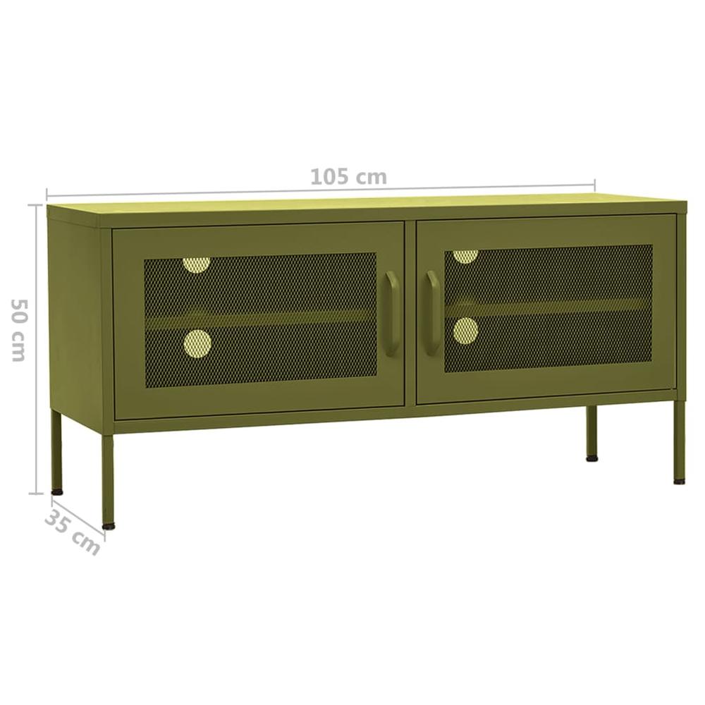 TV Stand Olive Green 41.3"x13.8"x19.7" Steel. Picture 8