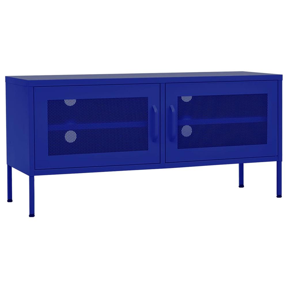 TV Stand Navy Blue 41.3"x13.8"x19.7" Steel. Picture 1