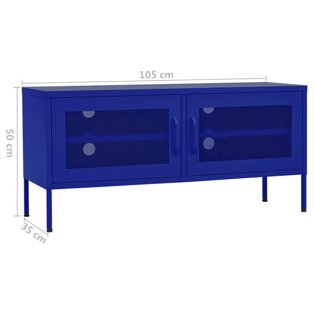 TV Stand Navy Blue 41.3"x13.8"x19.7" Steel. Picture 8