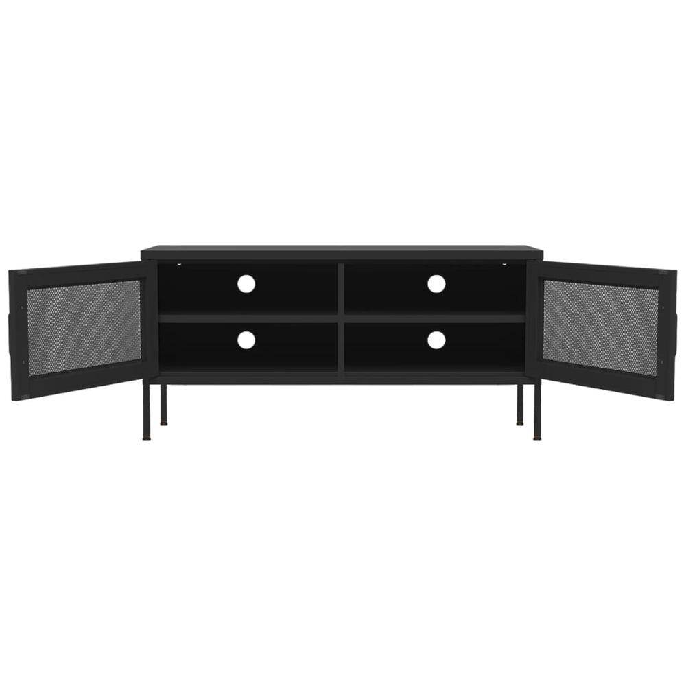 vidaXL TV Cabinet Black 41.3"x13.8"x19.7" Steel, 336241. Picture 6