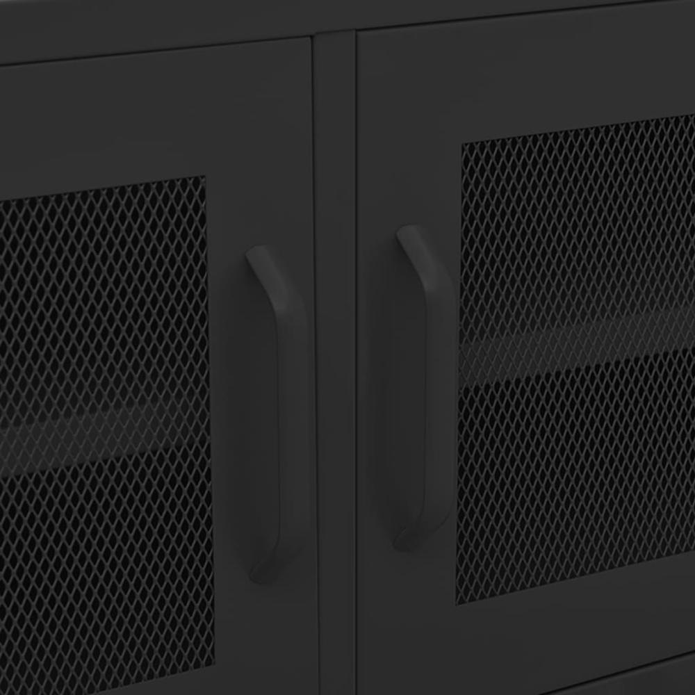 vidaXL TV Cabinet Black 41.3"x13.8"x19.7" Steel, 336241. Picture 8