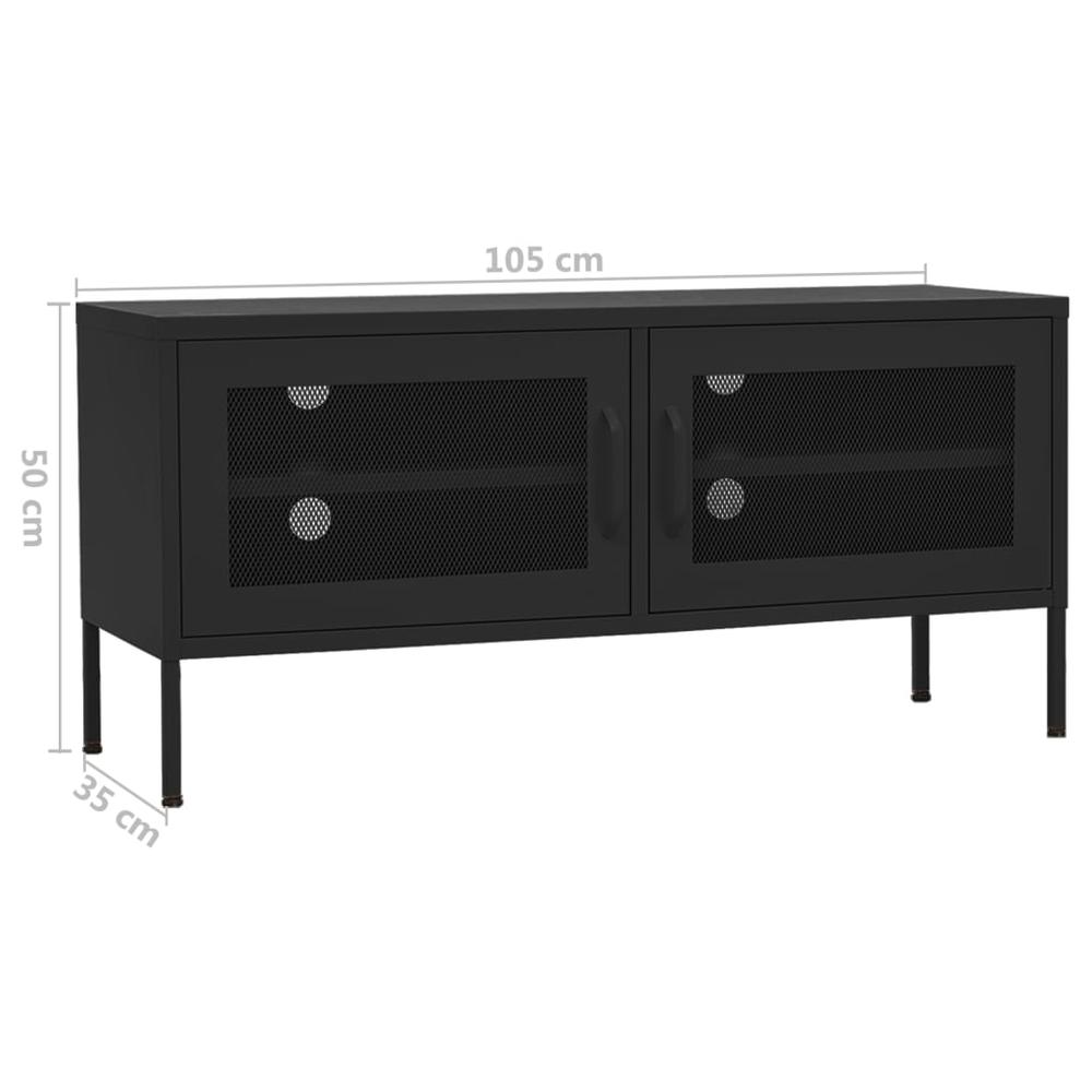 vidaXL TV Cabinet Black 41.3"x13.8"x19.7" Steel, 336241. Picture 9