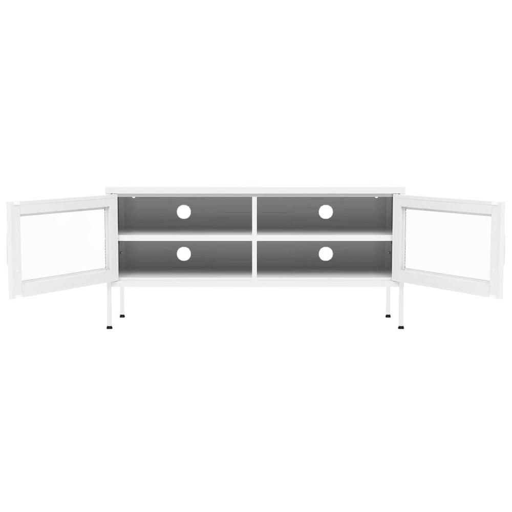 vidaXL TV Cabinet White 41.3"x13.8"x19.7" Steel, 336242. Picture 6