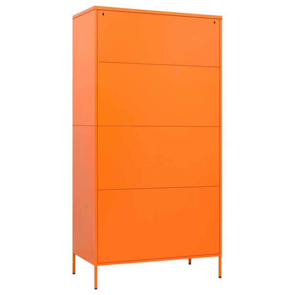 vidaXL Wardrobe Orange 35.4"x19.7"x70.9" Steel. Picture 5