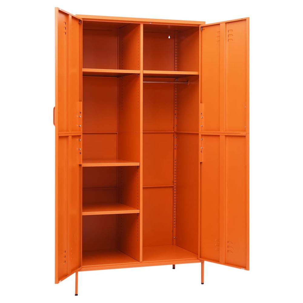 vidaXL Wardrobe Orange 35.4"x19.7"x70.9" Steel. Picture 6