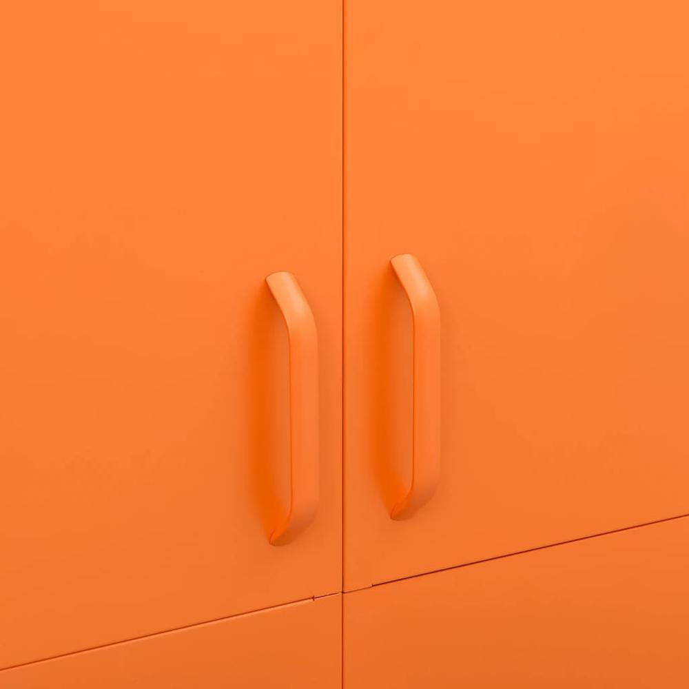 vidaXL Wardrobe Orange 35.4"x19.7"x70.9" Steel. Picture 7