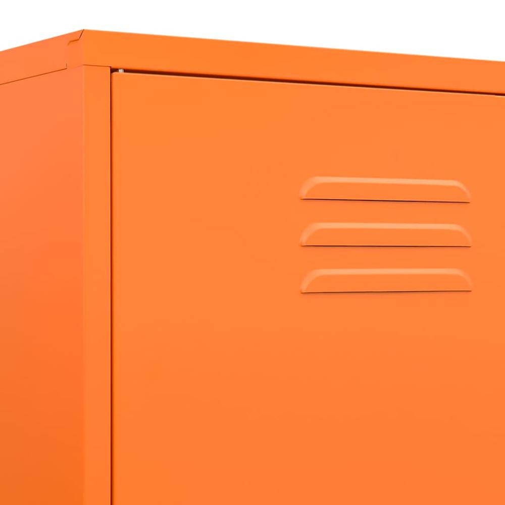 vidaXL Wardrobe Orange 35.4"x19.7"x70.9" Steel. Picture 8