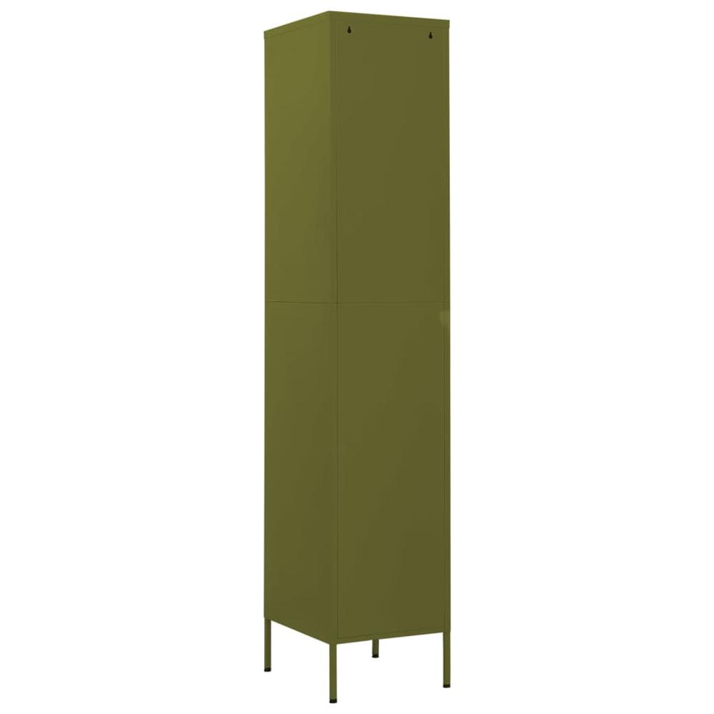 vidaXL Locker Cabinet Olive Green 13.8"x18.1"x70.9" Steel. Picture 5