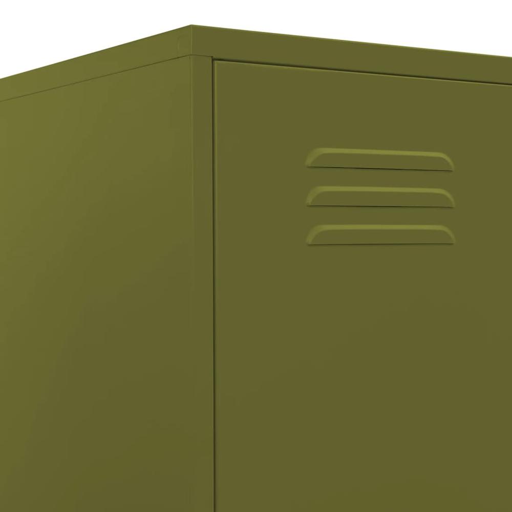 vidaXL Locker Cabinet Olive Green 13.8"x18.1"x70.9" Steel. Picture 8