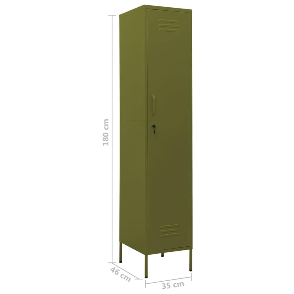vidaXL Locker Cabinet Olive Green 13.8"x18.1"x70.9" Steel. Picture 9