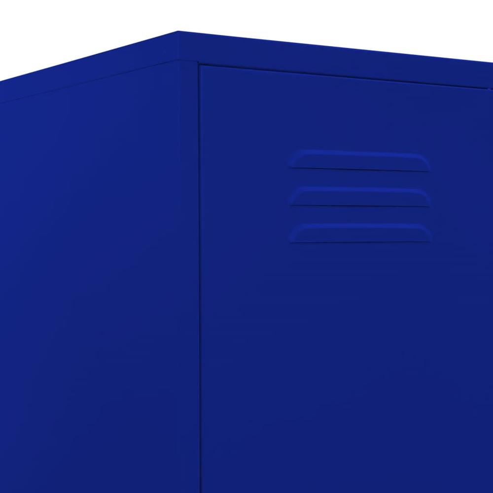 vidaXL Locker Cabinet Navy Blue 13.8"x18.1"x70.9" Steel. Picture 7