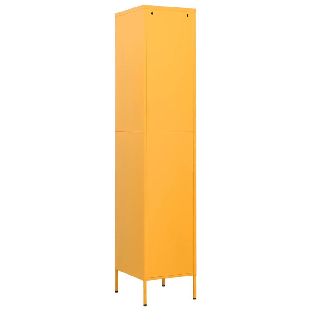 vidaXL Locker Cabinet Mustard Yellow 13.8"x18.1"x70.9" Steel. Picture 5