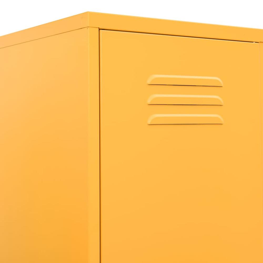 vidaXL Locker Cabinet Mustard Yellow 13.8"x18.1"x70.9" Steel. Picture 7