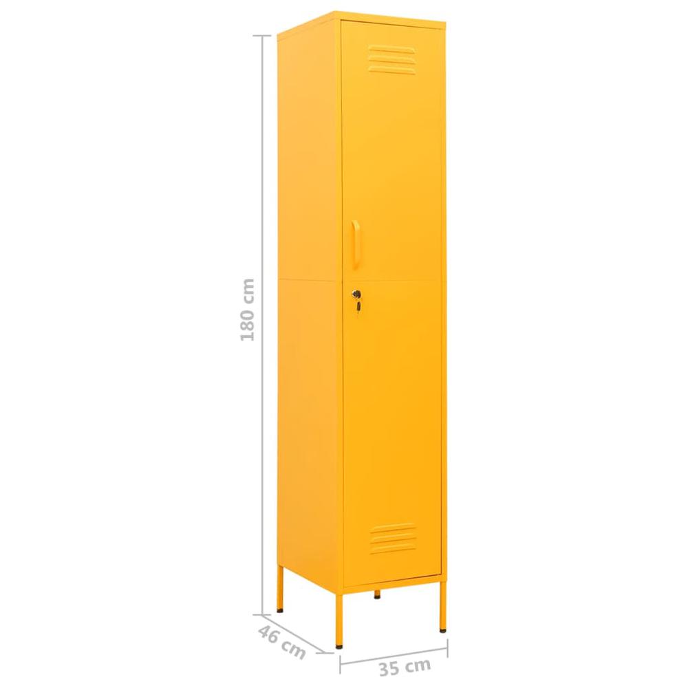 vidaXL Locker Cabinet Mustard Yellow 13.8"x18.1"x70.9" Steel. Picture 9